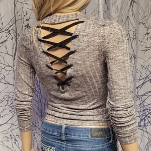 Grey Sadie Robertson Criss Cross Tie back [ Small ]